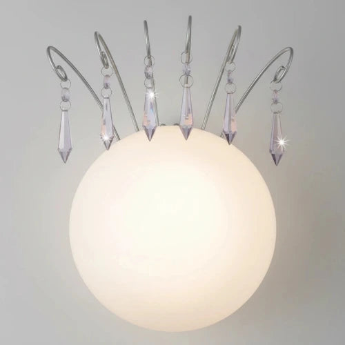 wandlampe kinderzimmer mädchen princess runde wandleuchte aus glas mit lila kristallen