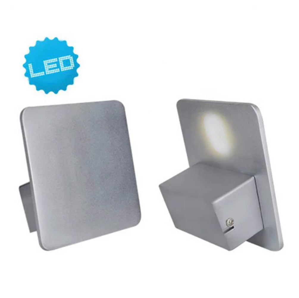 Indirekte LED Wandlampe flach eckig Aluminium 