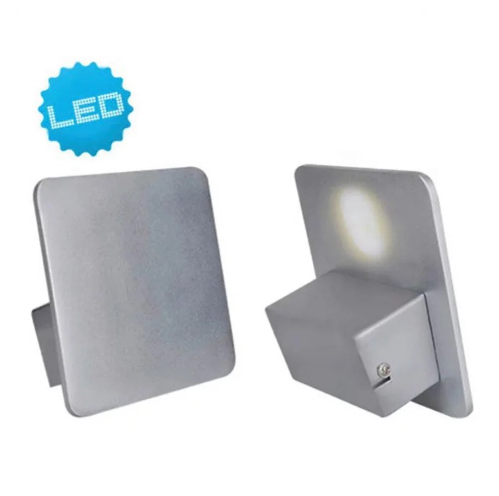 Indirekte LED Wandlampe flach eckig Aluminium 