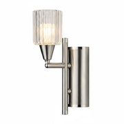 Kleine Wandleuchte Spira Messing mit geriffelten Glas klar G9 dimmbar wandfackel gold mit lampenglas klar eglo 83747