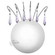wandleuchte mit pinken glitzer kristallen kinderzimmer mädchen princess runde wandleuchte aus glas mit lila kristallen