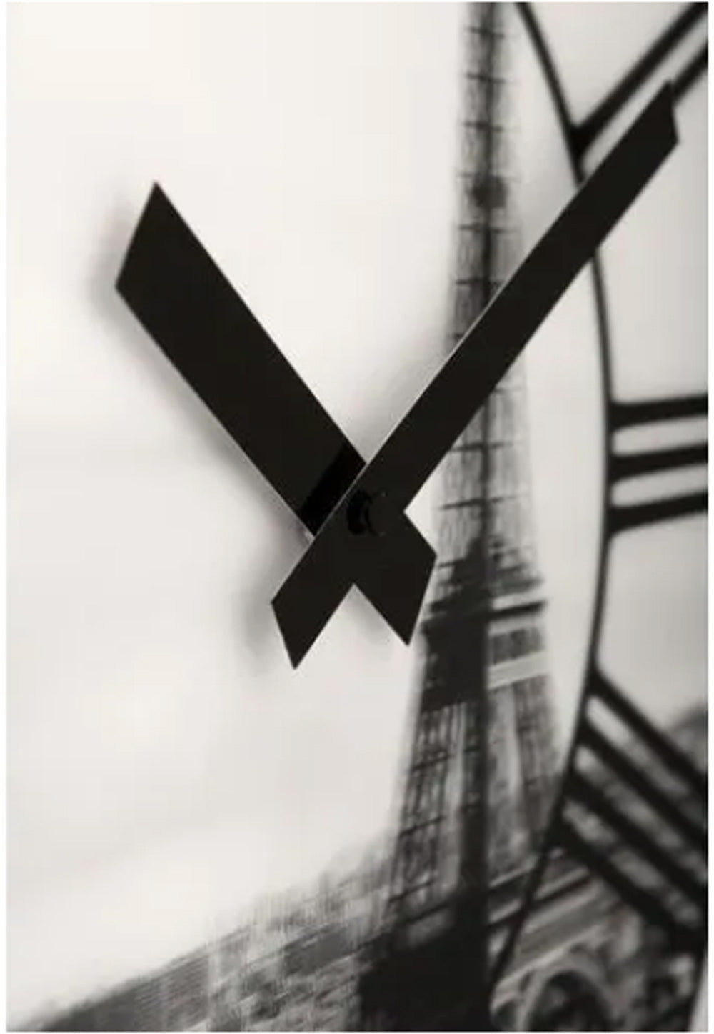 Wanduhr schwarz weiß grau 39cm Paris Romantik 3D römische Ziffern