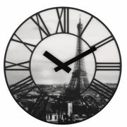 Wanduhr schwarz weiß grau 39cm Paris Romantik 3D römische Ziffern