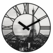 Wanduhr schwarz weiß grau 39cm Paris Romantik 3D römische Ziffern