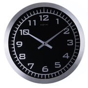 Wanduhr Schwarz Aluminium Bahnhofsuhr Ø˜25cm Blacky NeXtime