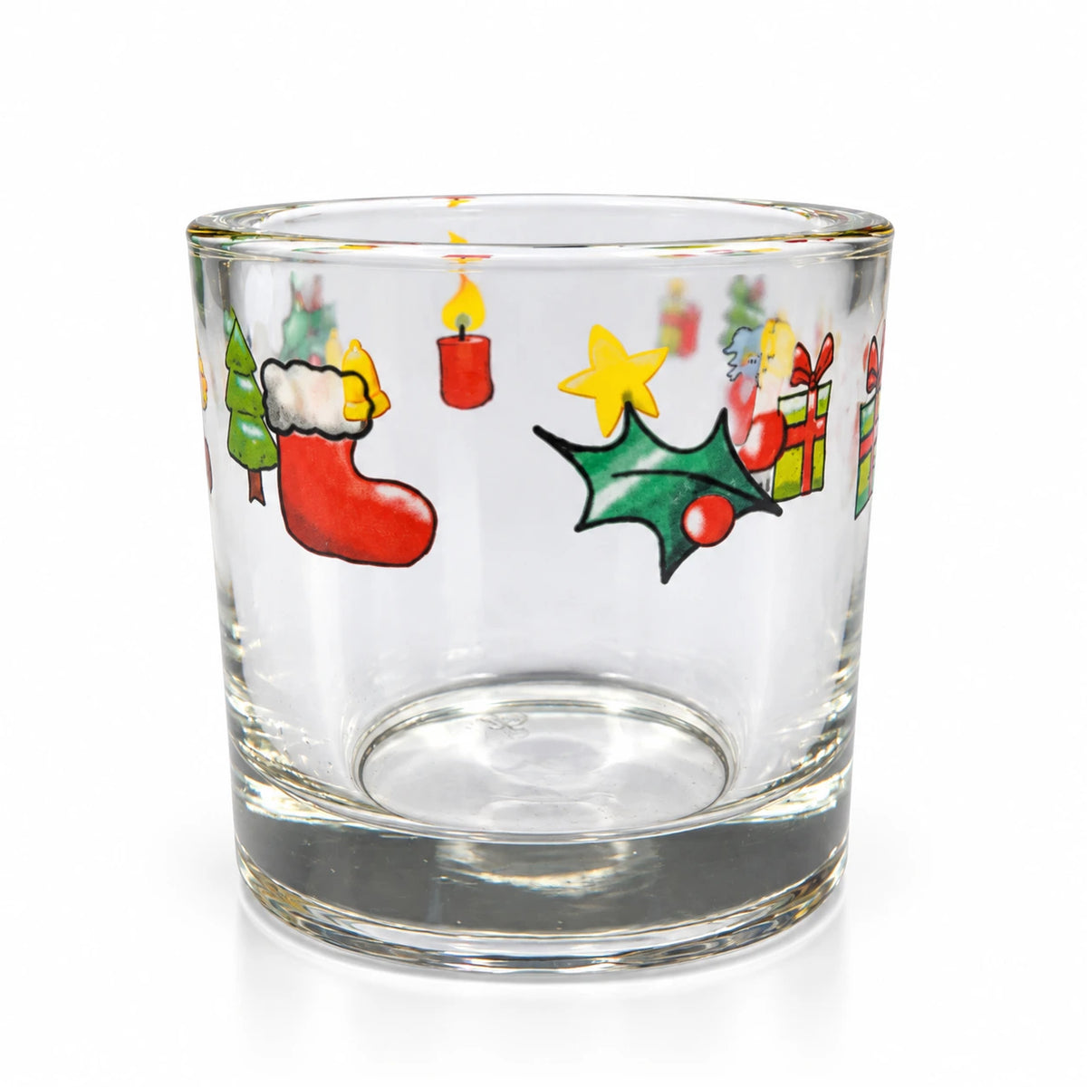Kleines Windlicht aus Glas als Weihnachtsdeko und Adventsdekoration