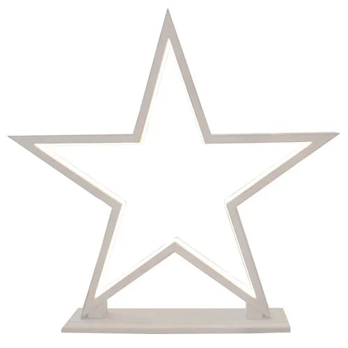 Sompex Lucy LED-Weihnachtsstern aus weißem Bambusholz 53 cm mit warmweißer Beleuchtung– Weihnachtsdeko