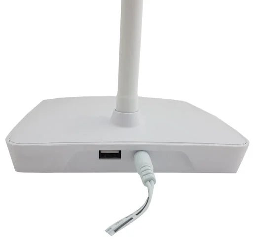 LED Schreibtischlampe Touch dimmbar silber weiß mit USB Anschluss