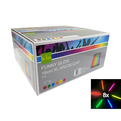 Großpackung XL Knicklichter 48 Stück 15 cm bunt alle Farben