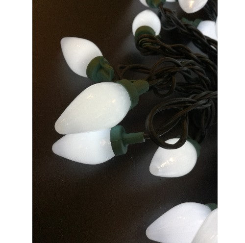 LED Lichterkette Zapfen weiß glatt innen 5m 50er