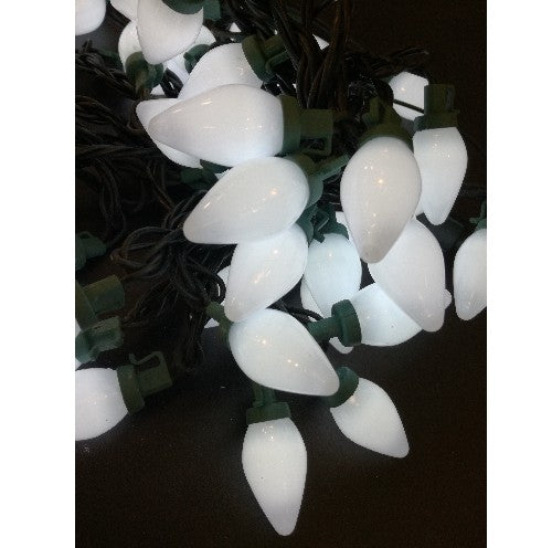 LED Lichterkette Zapfen weiß glatt innen 5m 50er