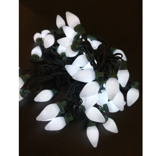 LED Lichterkette Zapfen weiß glatt innen 5m 50er