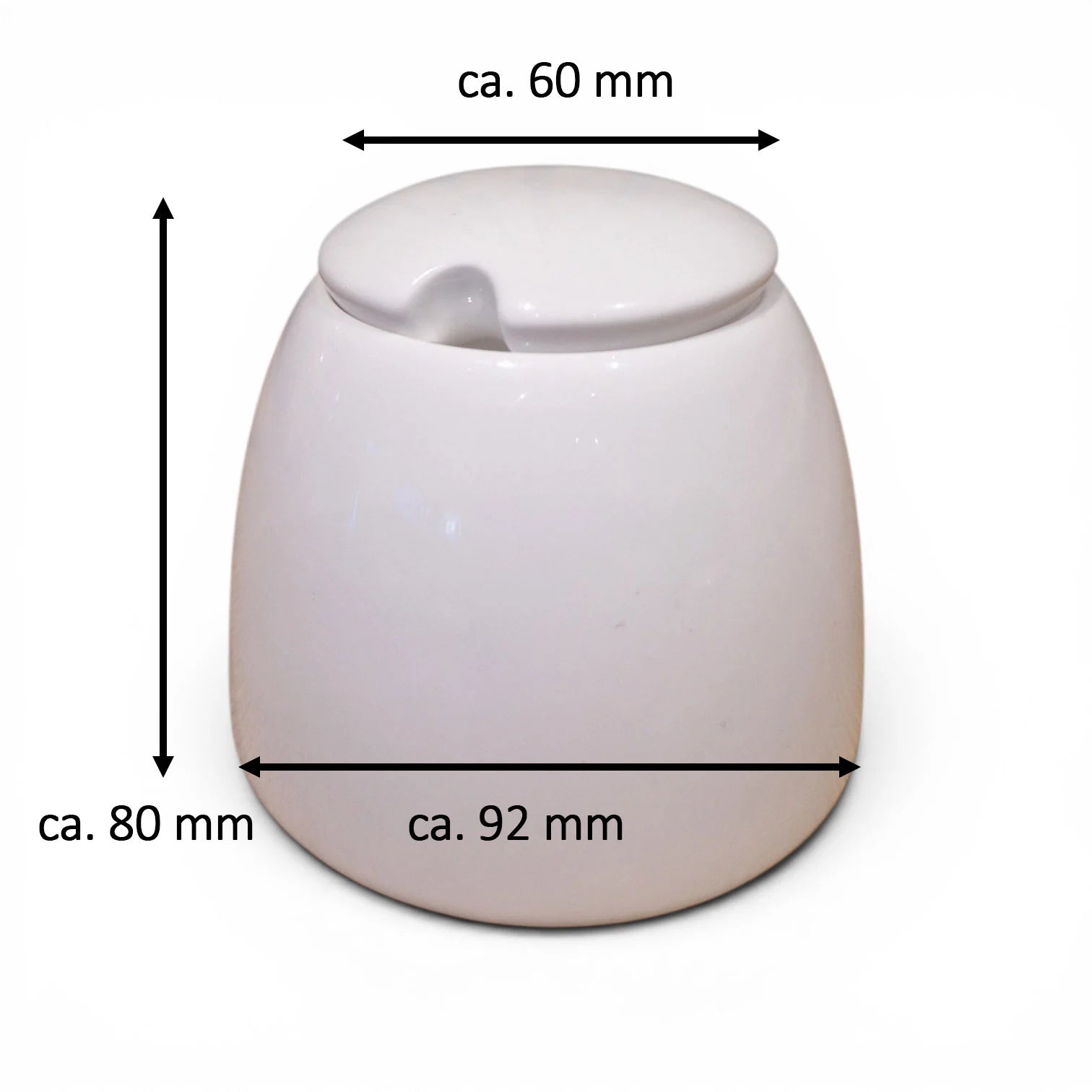 Zuckerdose Porzellan mit Deckel weiß konisch 0,25 l Fine Bone China