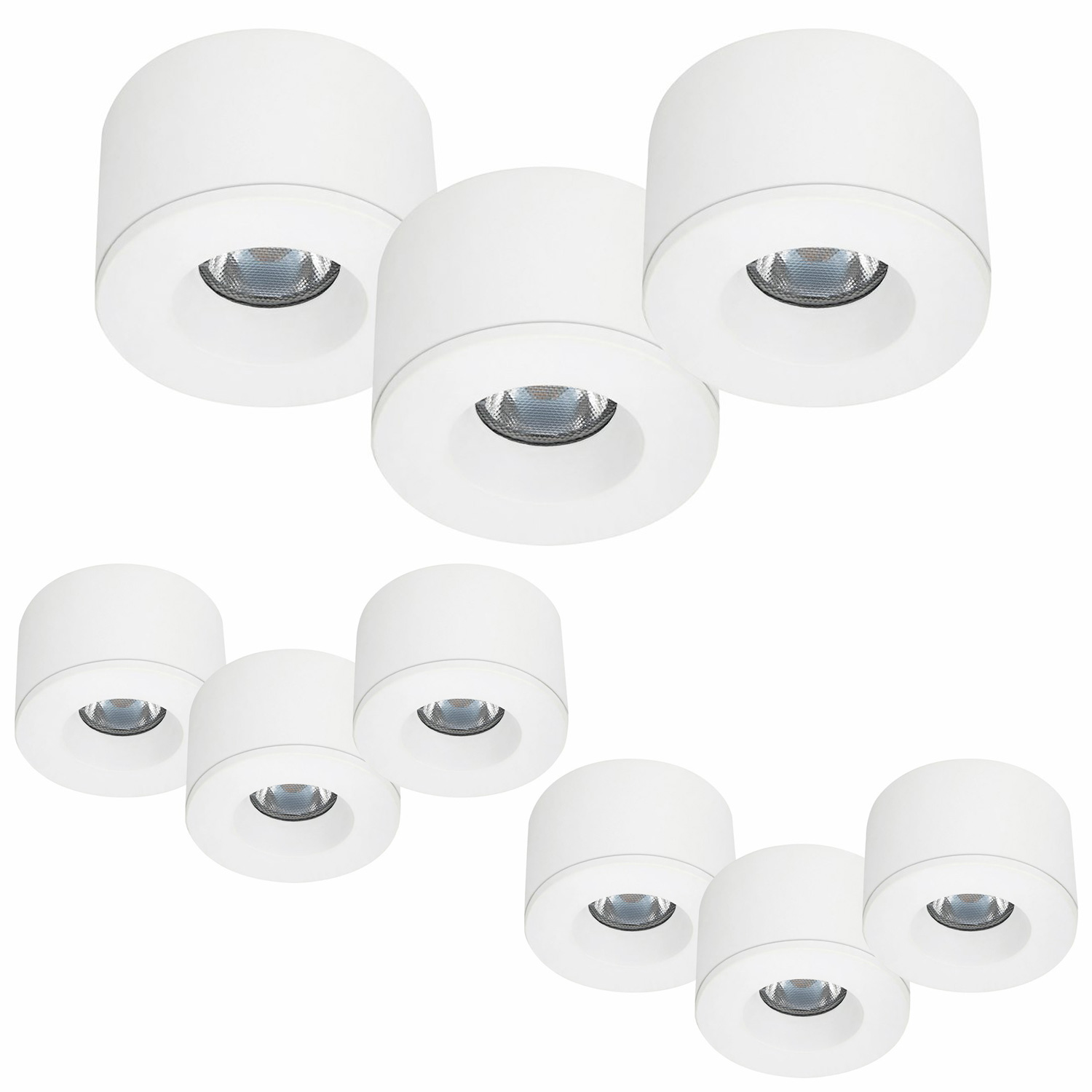 Set de 3 pièces Ultraflache LED Spots Encastrables, Ø 9 cm, 5 W