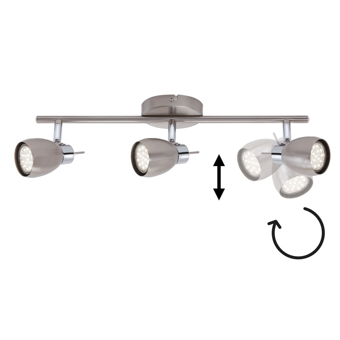2736-032briloner-LED-deckenstrahler-2flg-25cm-birne-wechselbar-two LED Spotbalken 3flg nickel-matt schwenkbar inkl GU10 TWO Briloner 2736-032