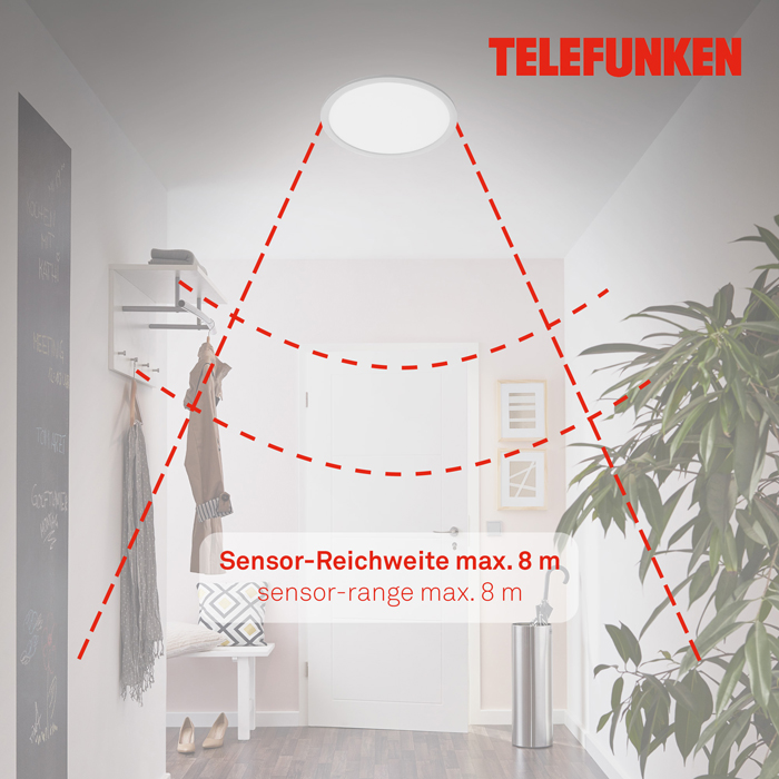 309104TF_04 Anbau LED Panel rund mit Bewegungssensor und Dämmerungssensor 40cm 309104TF Telefunken