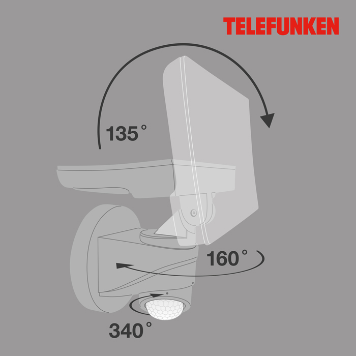 1-304304TF-telefunken-LED-Aussenleuchte-mit-Bewegungssensor-silber-1600-Lm-IP44 LED Außenleuchte mit Bewegungssensor silber 1600 Lm IP44 304304TF