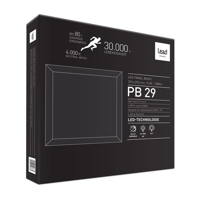 3-led-panel-30x30cm-einbau-4000K-pb29-lead-energy-saasil-de PB29 LED Panel Einbau 29,5 x 29,5 cm 4000K 15W LEAD Energy