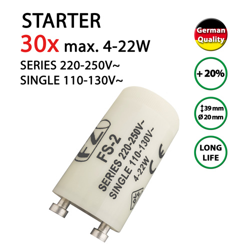 Briloner 6457-065 Starter für Leuchtstoffröhren 3er Set - LAMPEN-RAMP