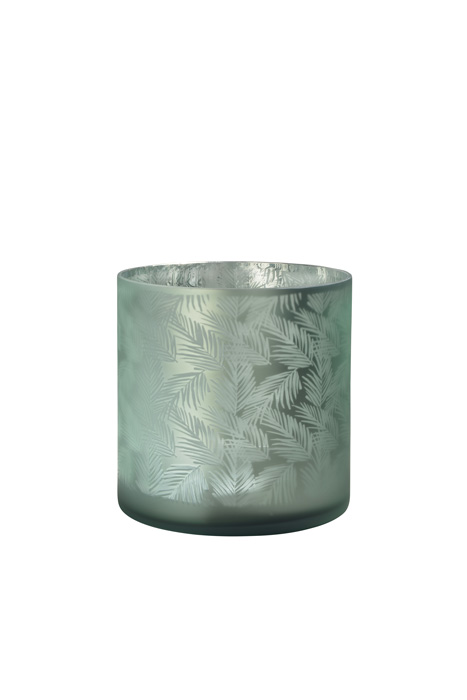 vase-windlicht-uebertopf-20cm-gruen-teelichthalter-blattmuster-farn-awhia-43822-sompex-saasil Übertopf Windlicht bzw Vase aus Glas mit Dschungel- Farnmuster außen helles grün innen silber ? Mittlere Vase Awhia Teelichthalter von Sompex 34822 ?